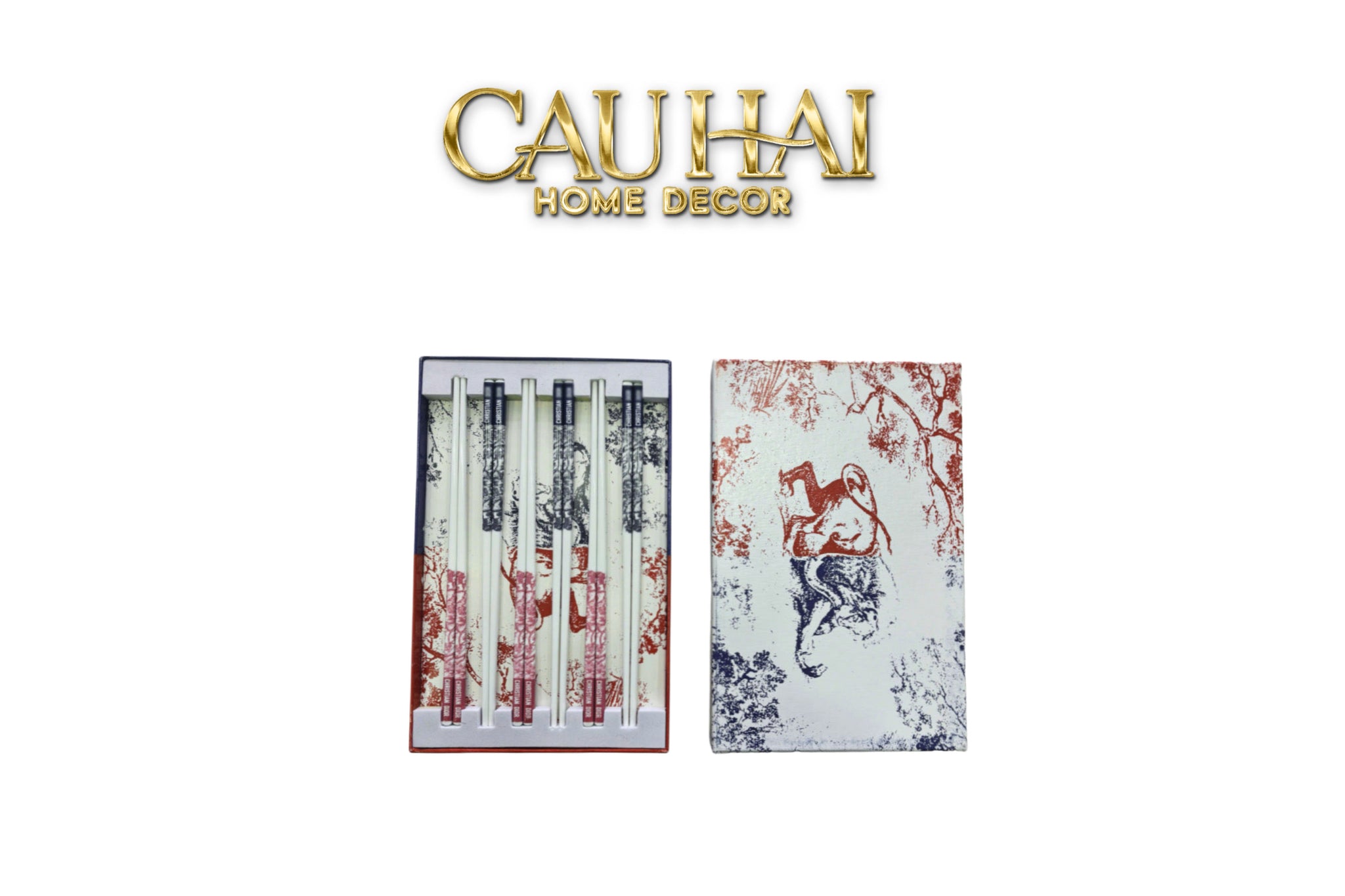 Set 6 Đôi Đũa Sứ Jungle Couture Ceramic Chopsticks Set-Dinner Cutlery Set Dao Muỗng Nĩa-CẬU HAI HOME DECOR