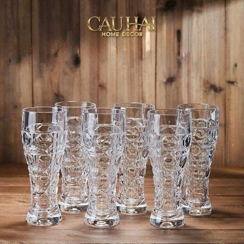 Set 6 Ly Bia Thuỷ Tinh Cristalleries Facetté - Cannage Highball 500Ml-LY THỦY TINH-CẬU HAI HOME DECOR