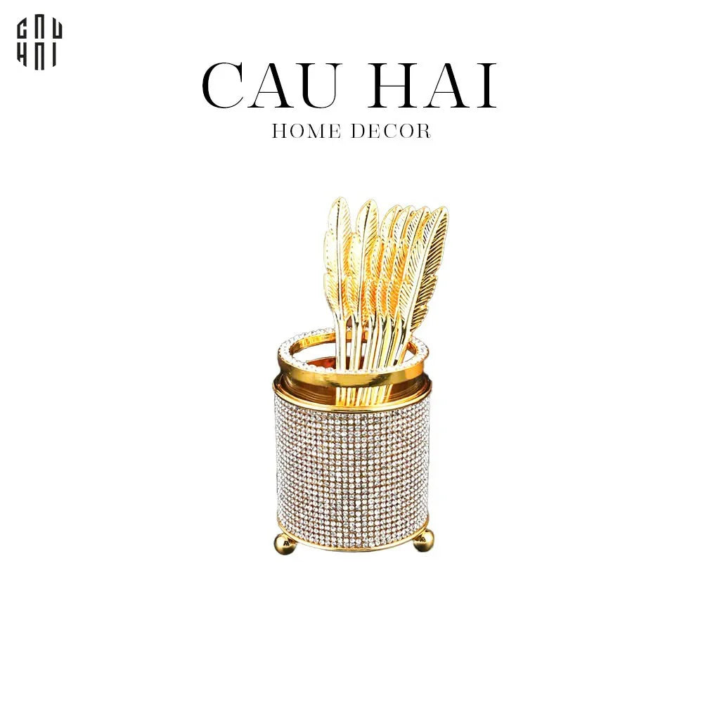 Set 6 Muỗng Angel Wings-Dinner Cutlery Set Dao Muỗng Nĩa-CẬU HAI HOME DECOR