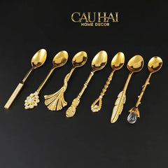 Set 6 Muỗng Persian Babylon Fan Coffee Spoon-Dinner Cutlery Set Dao Muỗng Nĩa-CẬU HAI HOME DECOR