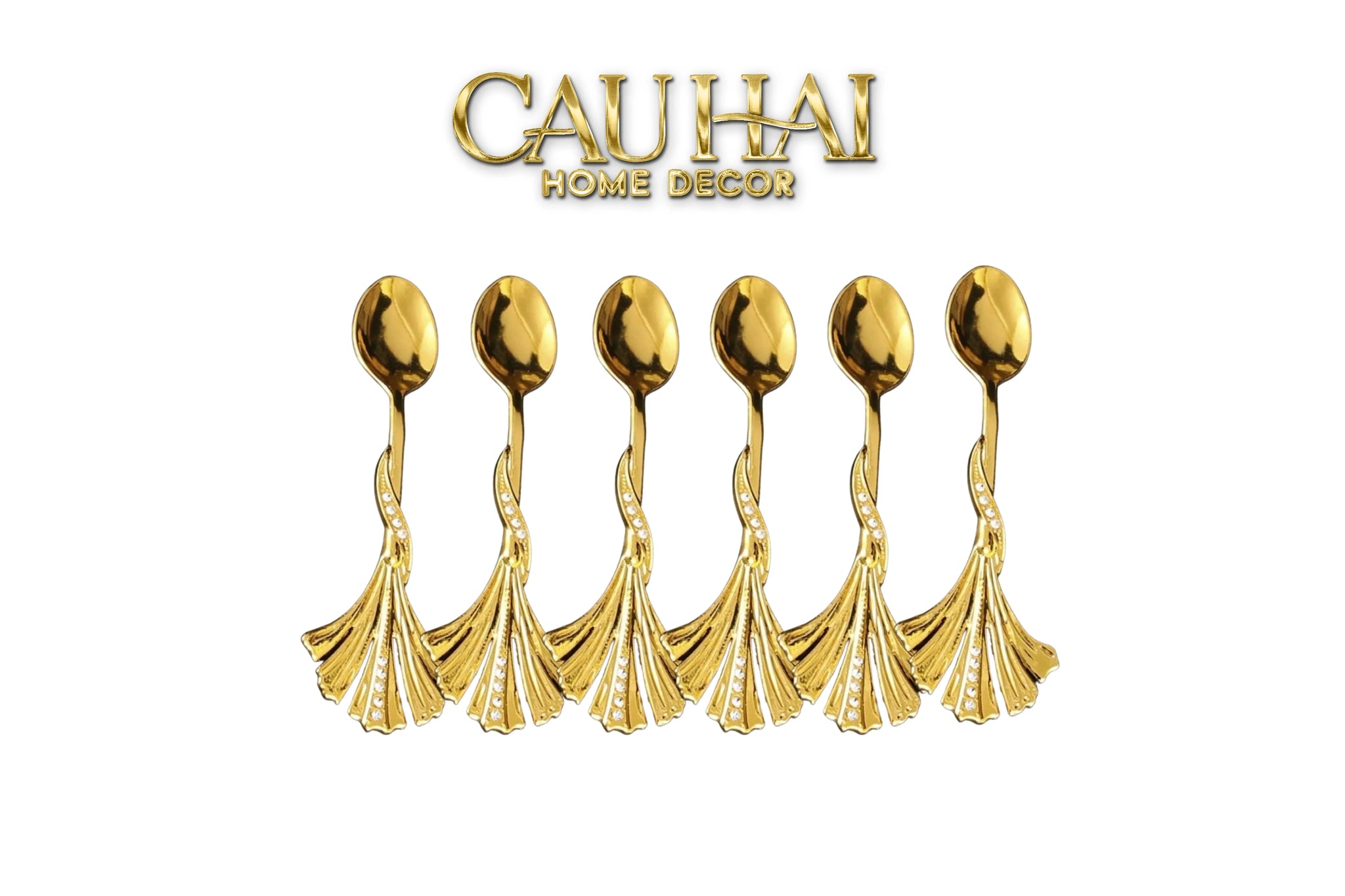 Set 6 Muỗng Persian Babylon Fan Coffee Spoon-Dinner Cutlery Set Dao Muỗng Nĩa-CẬU HAI HOME DECOR