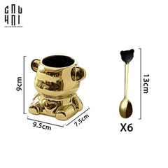 Set 6 Muỗng Tráng Miệng Cutie Bear-Dinner Cutlery Set Dao Muỗng Nĩa-CẬU HAI HOME DECOR