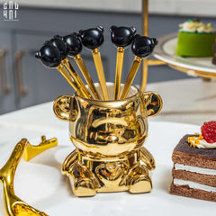 Set 6 Muỗng Tráng Miệng Cutie Bear-Dinner Cutlery Set Dao Muỗng Nĩa-CẬU HAI HOME DECOR