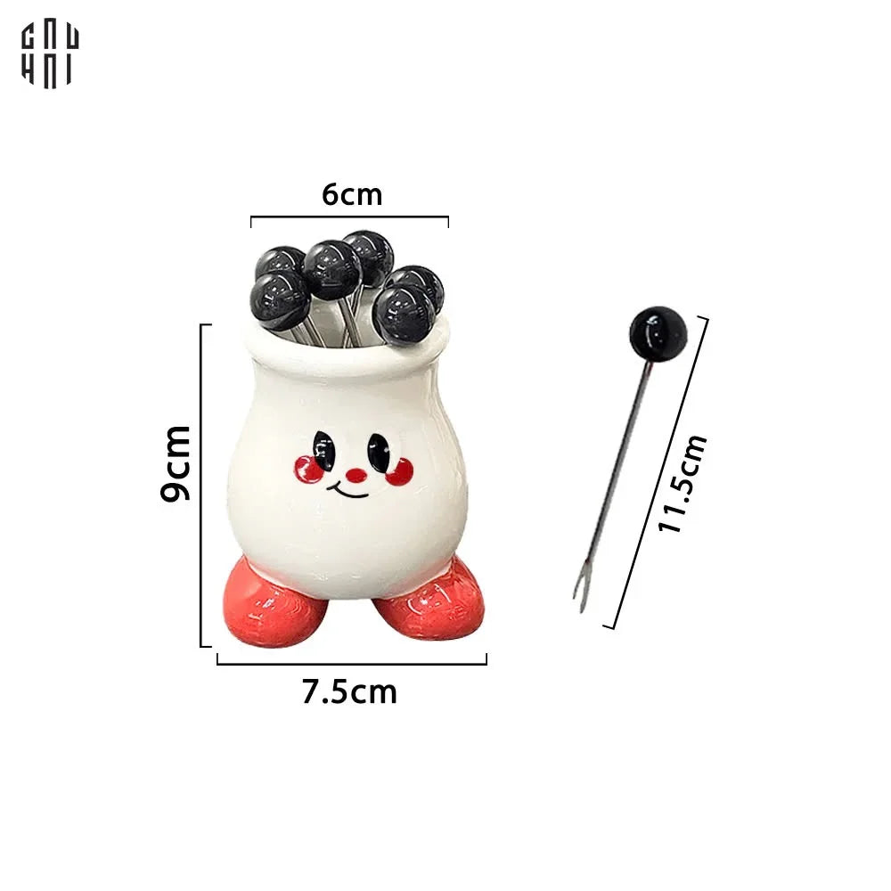 Set 6 Nĩa Tráng Miệng Cutie Penguin-Dinner Cutlery Set Dao Muỗng Nĩa-CẬU HAI HOME DECOR