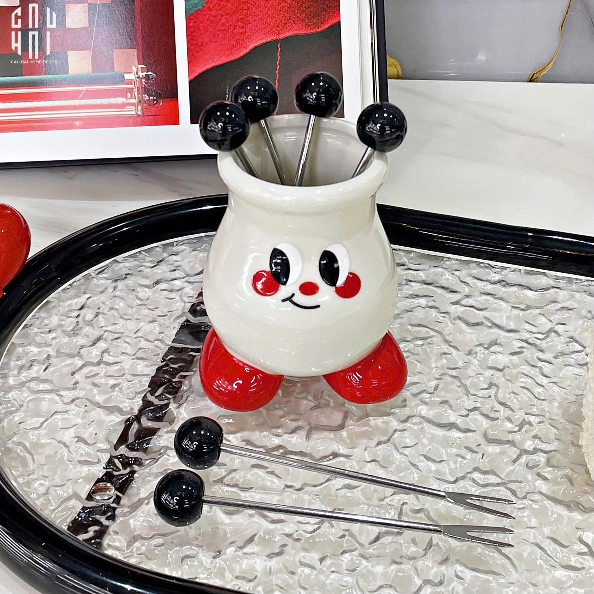 Set 6 Nĩa Tráng Miệng Cutie Penguin-Dinner Cutlery Set Dao Muỗng Nĩa-CẬU HAI HOME DECOR