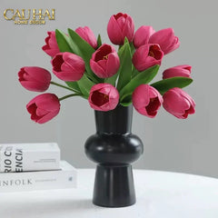 Set 7 Hoa Tulip Cranberry - Tulipe De Grandeur-Hoa Lụa-CẬU HAI HOME DECOR