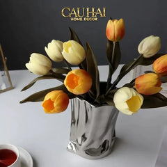 Set 7 Hoa Tulip Cranberry - Tulipe De Grandeur-Hoa Lụa-CẬU HAI HOME DECOR