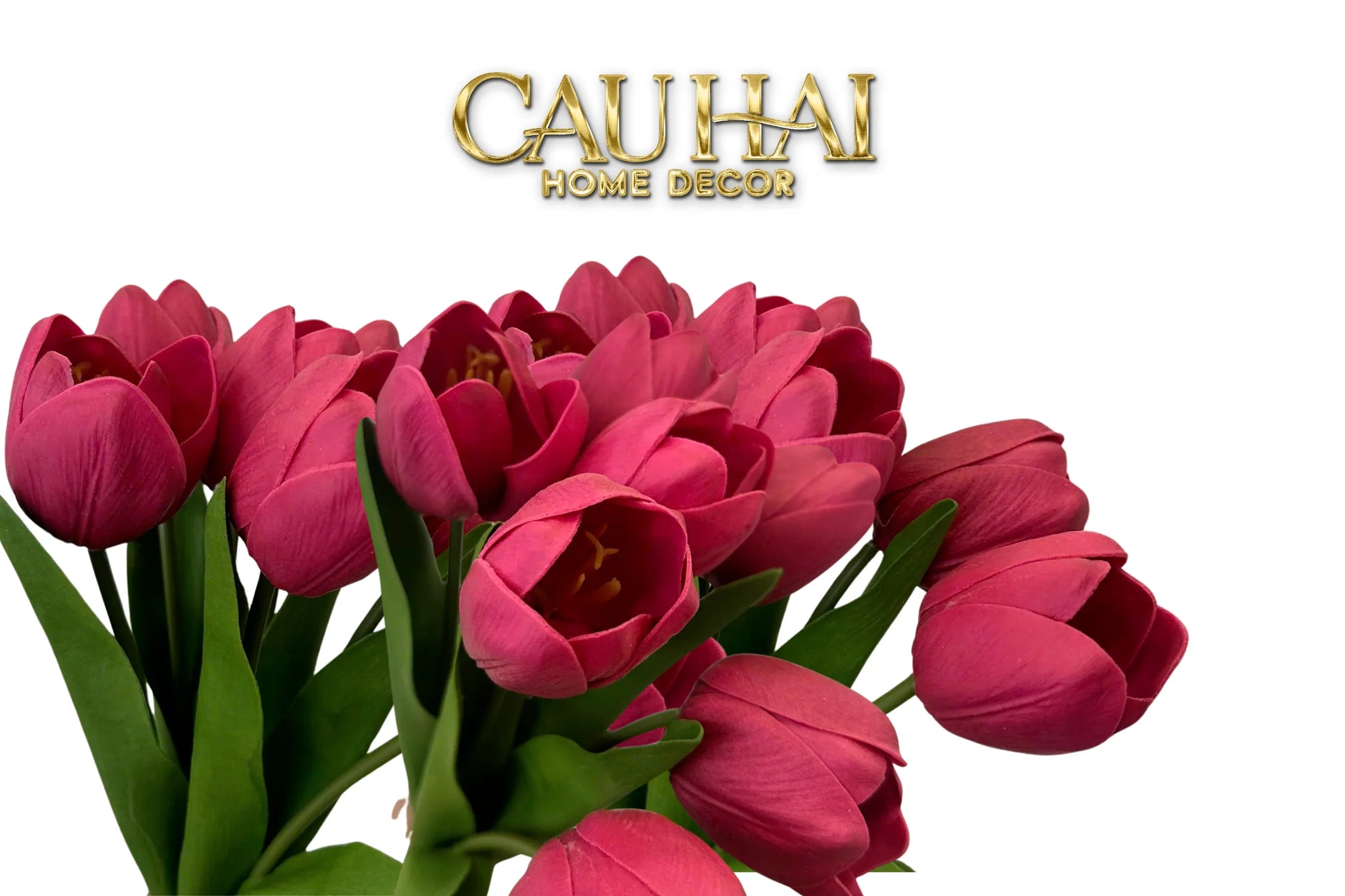 Set 7 Hoa Tulip Cranberry - Tulipe De Grandeur-Hoa Lụa-CẬU HAI HOME DECOR