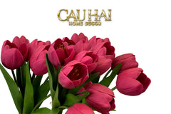 Set 7 Hoa Tulip Cranberry - Tulipe De Grandeur-Hoa Lụa-CẬU HAI HOME DECOR