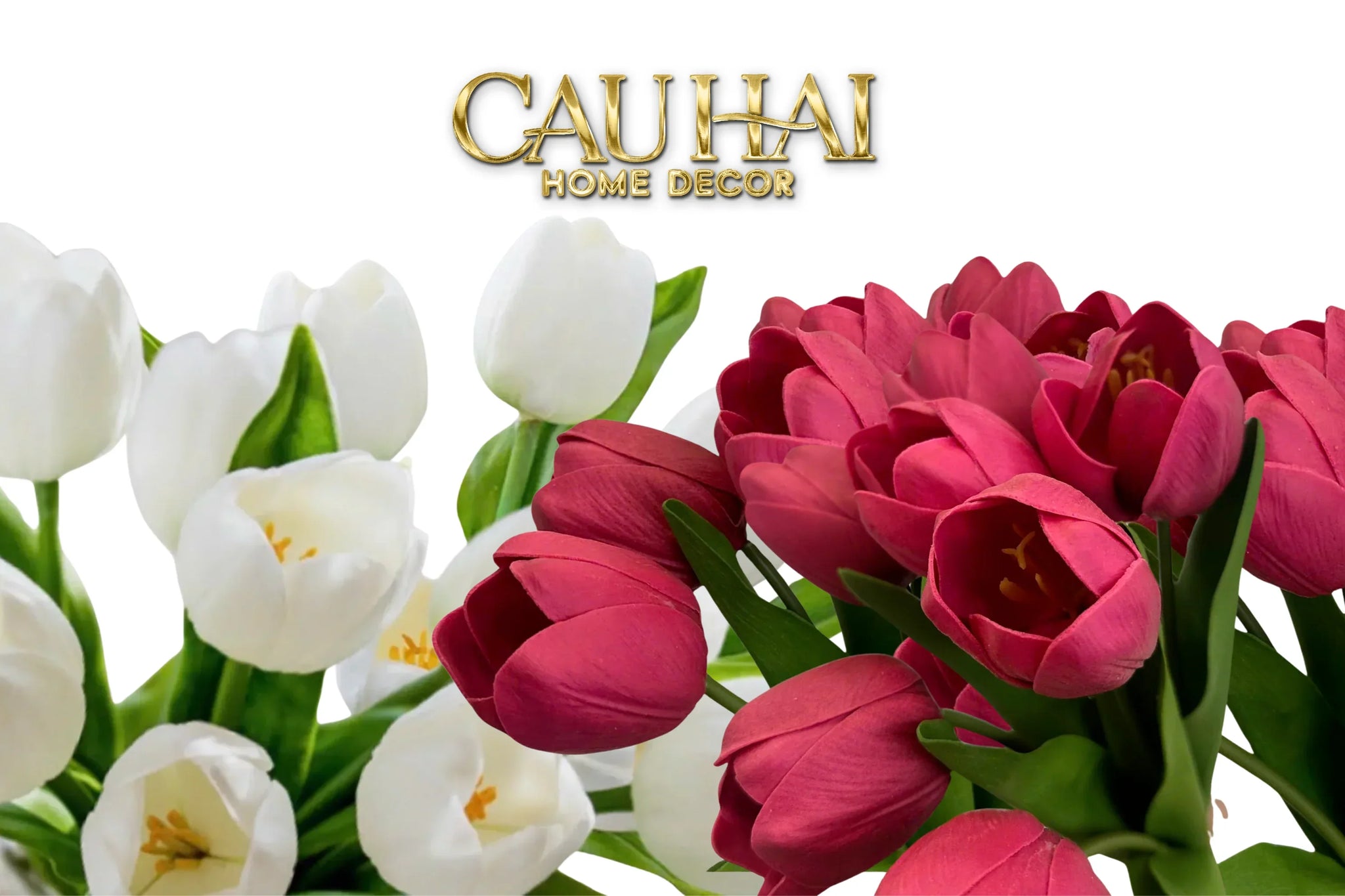 Set 7 Hoa Tulip Cranberry - Tulipe De Grandeur-Hoa Lụa-CẬU HAI HOME DECOR