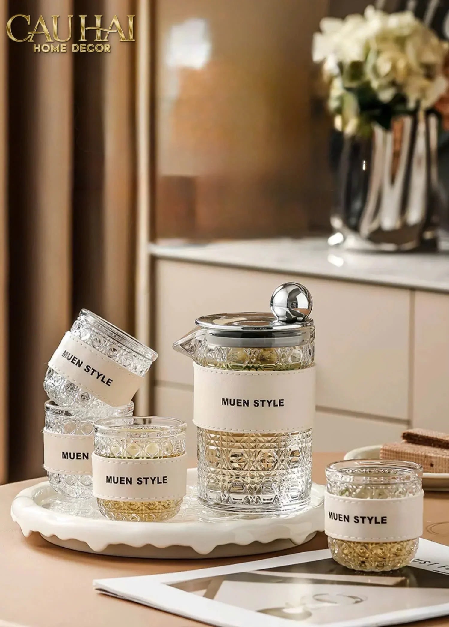 Set Bình Nước Petite Jollie D'Ivoire Water Ensemble 6Pcs-Set bình nước Carafe & Glassware Ensemble-CẬU HAI HOME DECOR