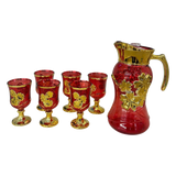 Set Binh Nuoc Thuy Tinh Grand Marquis Rubis Rouge Glass 7pcs