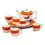 Maison Couture - Set Bình Trà & Coffee Héritage Équestre Vermillion Oriental Cheval Tea Set 8pcs-SET BÌNH TRÀ-CẬU HAI HOME DECOR-CẬU HAI HOME DECOR