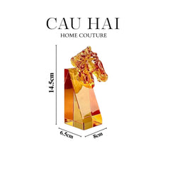 Set Chặn Sách Pha Lê Cavallier Ambré-SÁCH TRANG TRÍ-CẬU HAI HOME DECOR
