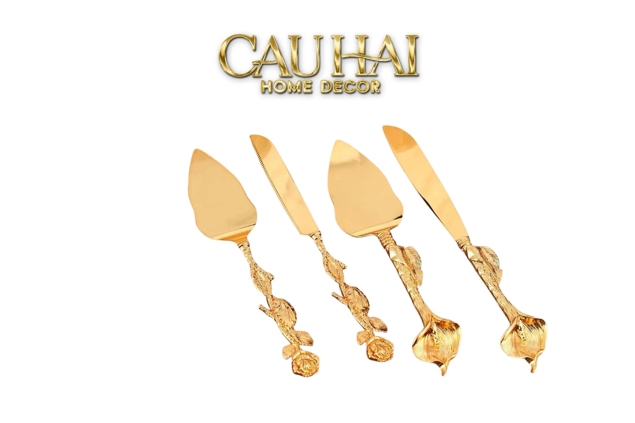 Set Dao Cắt Bánh Ensemble Couteaux Pâtisserie Élégance-TƯỢNG TRANG TRÍ-CẬU HAI HOME DECOR