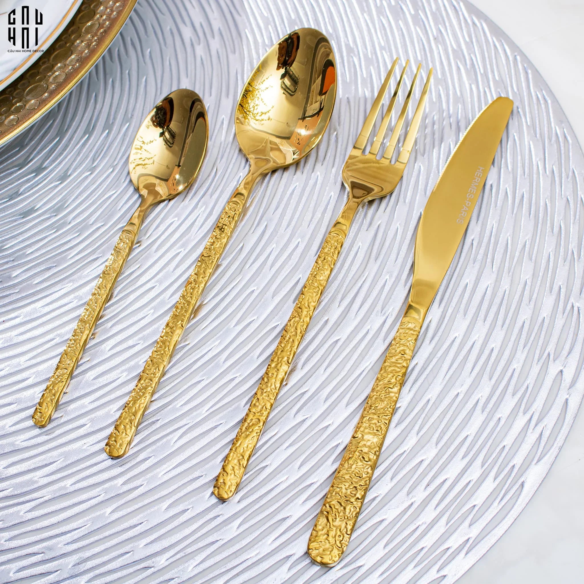 Set Dao Muỗng Nĩa 24 Món Glorious By Herm. Golden Premium Family's Cutlery 24Pcs-LY THỦY TINH-CẬU HAI HOME DECOR