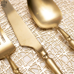 Set Dao Muỗng Nĩa 4 Món L'Amour Matte Gold - Allure Dinner Cutlery 4Pcs-Dinner Cutlery Set Dao Muỗng Nĩa-CẬU HAI HOME DECOR