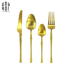 Set Dao Muỗng Nĩa 4 Món L'Amour Matte Gold - Allure Dinner Cutlery 4Pcs-Dinner Cutlery Set Dao Muỗng Nĩa-CẬU HAI HOME DECOR