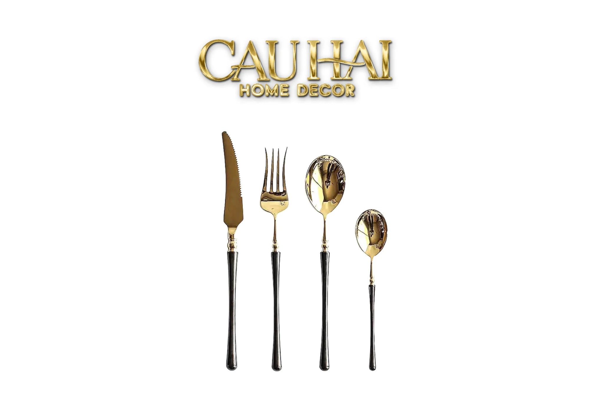 Set Dao Muỗng Nĩa 4 Món Phantom Glamour Trident Couture Dinner Cutlery 4Pcs-Dinner Cutlery Set Dao Muỗng Nĩa-CẬU HAI HOME DECOR