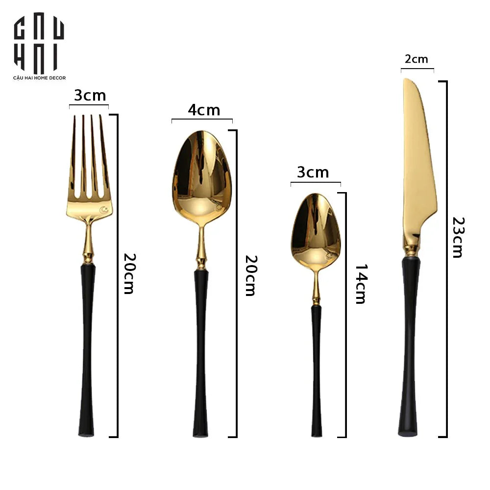 Set Dao Muỗng Nĩa 4 Món Phantom Premium Dinner Cutlery 4Pcs-Dinner Cutlery Set Dao Muỗng Nĩa-Đối tác tại Trung Quốc theo từng đơn đặt hàng-CẬU HAI HOME DECOR