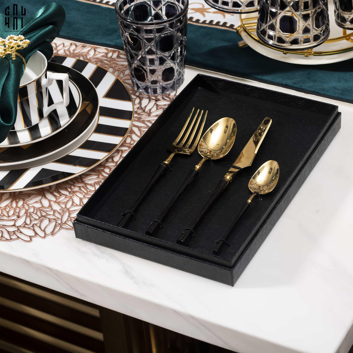 Set Dao Muỗng Nĩa 4 Món Phantom Premium Dinner Cutlery 4Pcs-Dinner Cutlery Set Dao Muỗng Nĩa-Đối tác tại Trung Quốc theo từng đơn đặt hàng-CẬU HAI HOME DECOR
