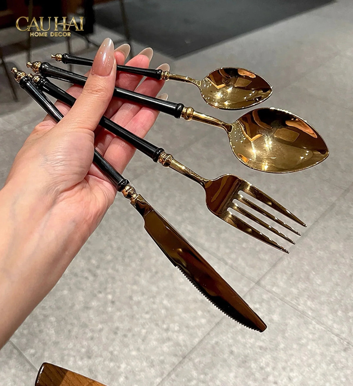 Set Dao Muỗng Nĩa 4 Món Phantom Premium Dinner Cutlery 4Pcs-Dinner Cutlery Set Dao Muỗng Nĩa-Đối tác tại Trung Quốc theo từng đơn đặt hàng-CẬU HAI HOME DECOR
