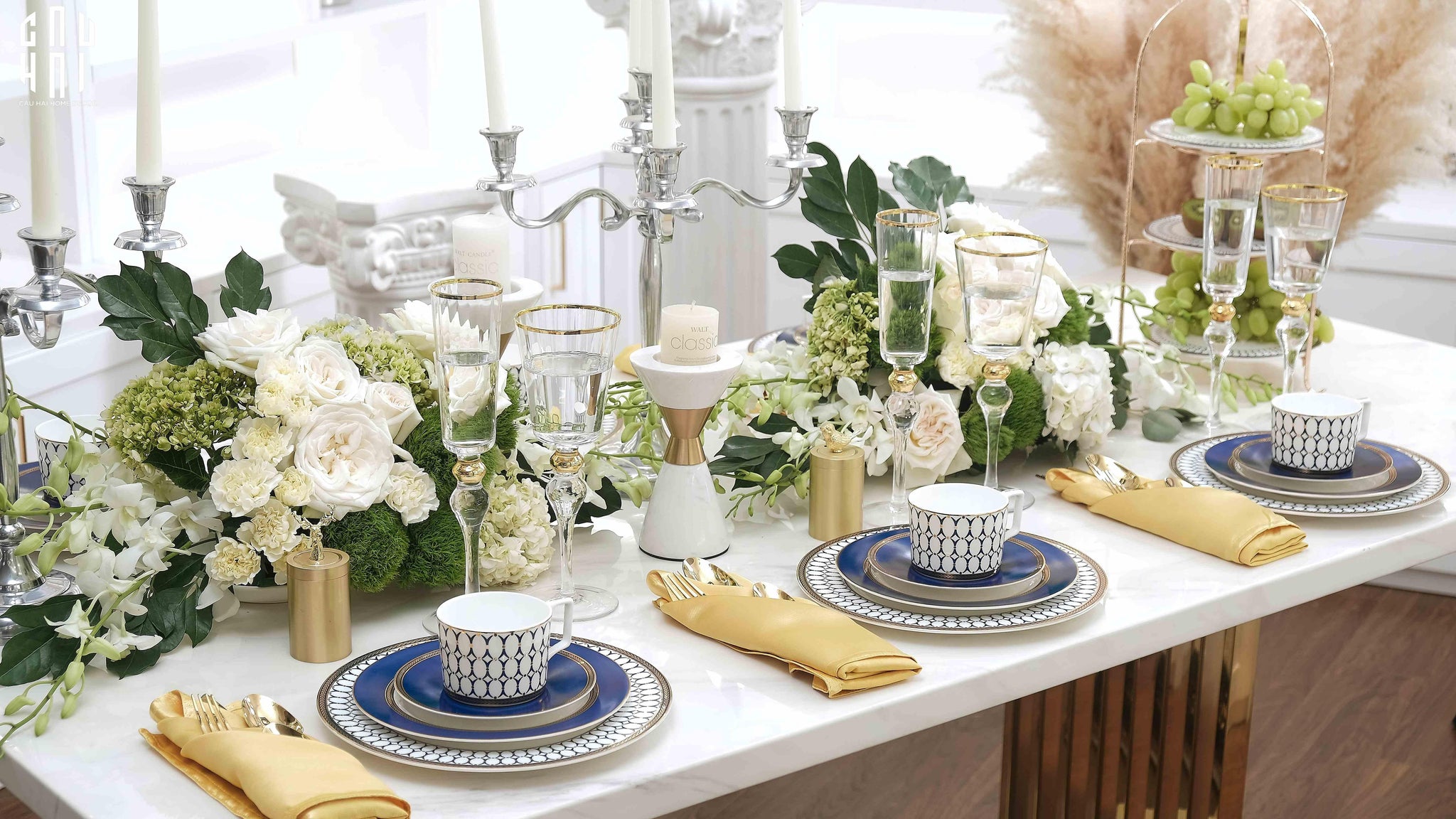 Set Đĩa Bàn Tiệc Âu Ogilvy Banquet Plates 4 Pcs Élégance Cobalt Blue Dinnerware Sets-CẬU HAI HOME DECOR