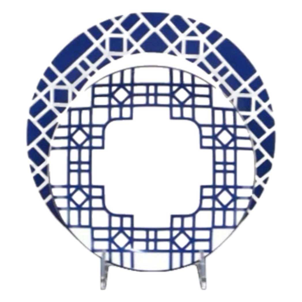 Set Đĩa Dinner Gốm Sứ Lattice Atelier Cobalt 2pcs - Cậu Hai Home Decor