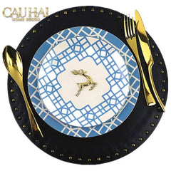 Set Đĩa Dinner Gốm Sứ Lattice Atelier Cobalt 2pcs-SET CHÉN DĨA-CẬU HAI HOME DECOR