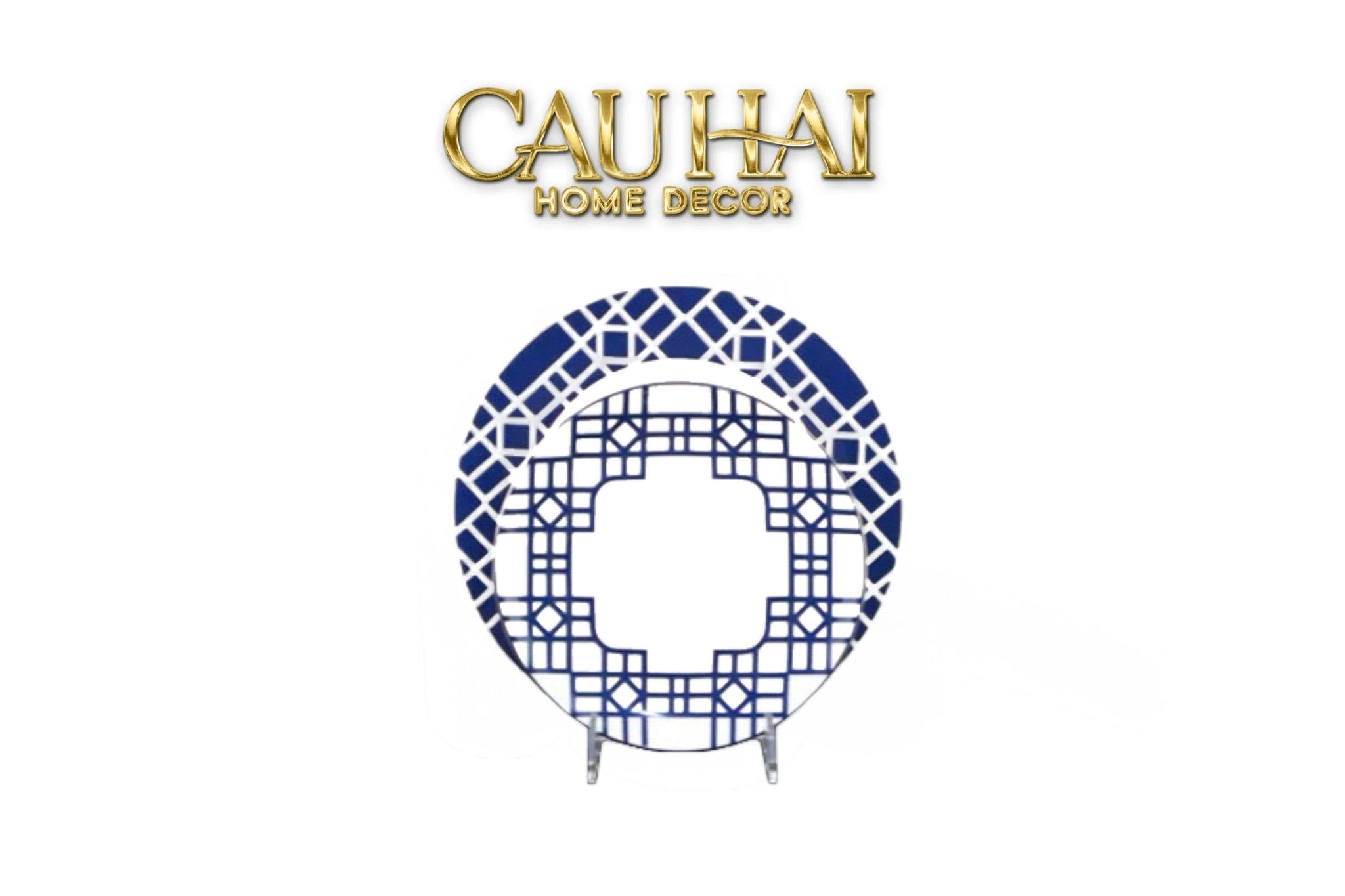 Set Đĩa Dinner Gốm Sứ Lattice Atelier Cobalt 2pcs-SET CHÉN DĨA-CẬU HAI HOME DECOR