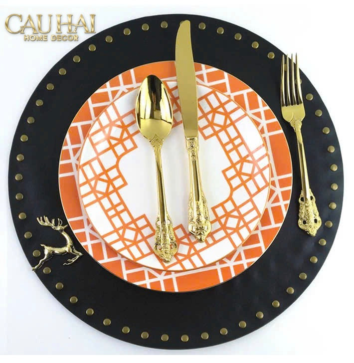 Set Đĩa Dinner Gốm Sứ Lattice Atelier Cognac 2pcs-SET CHÉN DĨA-CẬU HAI HOME DECOR