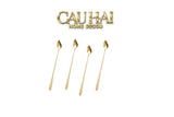 Set Muỗng Dài Thìa Coffee Argent Golden Leaf Coffee Spoon Set 4pcs. 2.2x19.5cm-Desert / Coffee / Latte Spoon-CẬU HAI HOME DECOR