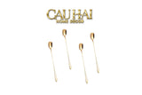 Set Muỗng Dài Thìa Coffee Silver Golden Square Head Coffee Spoon Set 4pcs. 2.2x19.5cm-Dinner Cutlery Set Dao Muỗng Nĩa-CẬU HAI HOME DECOR