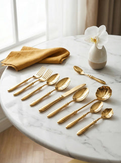 Set Muỗng Nĩa Tráng Miệng Vỏ Sò 4 Món Shell Shape Desert Cutlery Cobra Collection 4pcs-CẬU HAI HOME DECOR