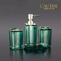 Set Nhà Tắm Acrylic 4 Món Emerald Gemstone Bathroom Vanity Set 4pcs-PHỤ KIỆN NHÀ TẮM-CẬU HAI HOME DECOR
