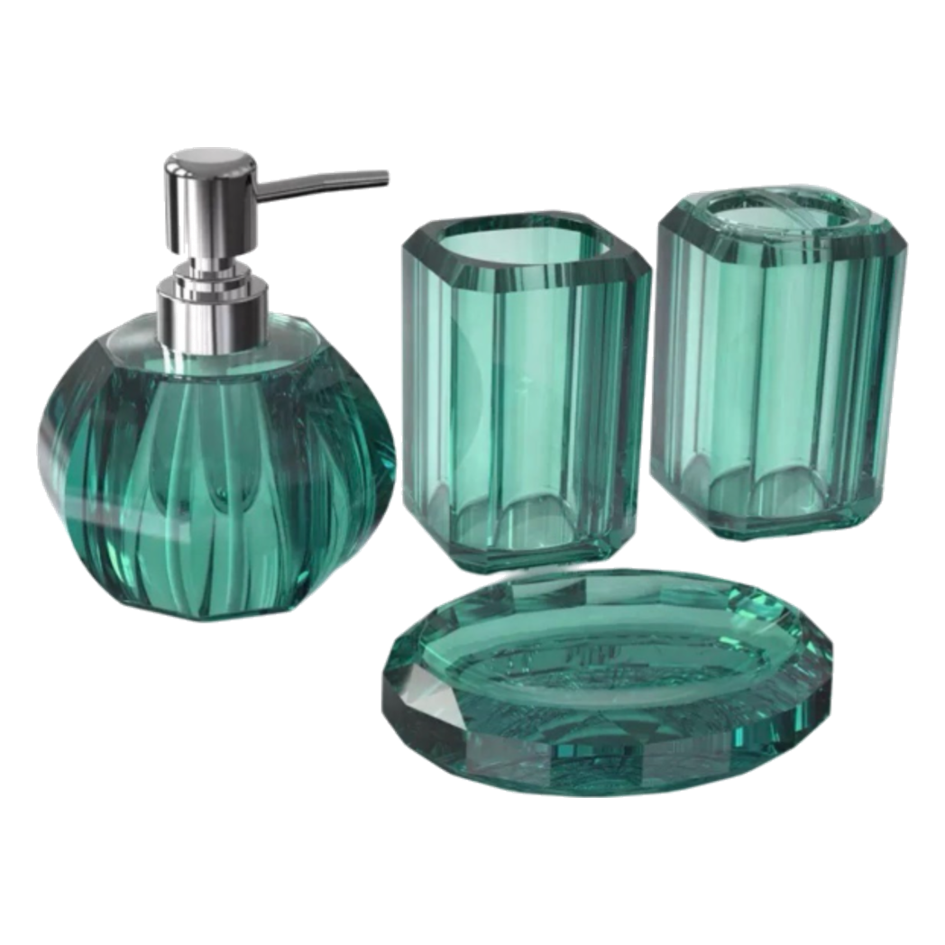 Set Nhà Tắm Acrylic 4 Món Jade Gemstone Bathroom Vanity Set 4pcs - CẬU HAI HOME DECOR