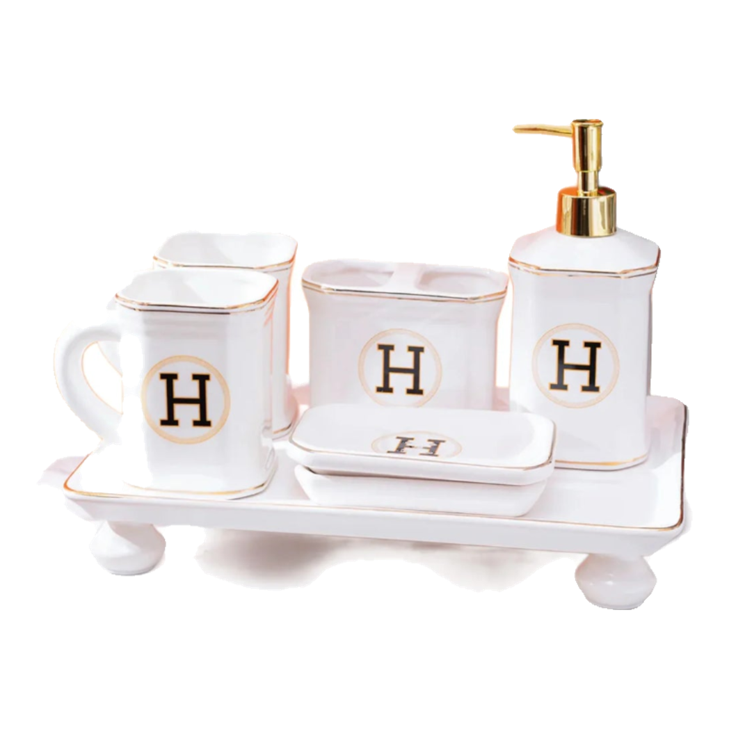 Maison Couture -  Set Nhà Tắm Henderson - Pearl White Porcelain Bathroom Vanity 4Pcs