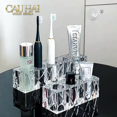 Set Nhà Tắm Pha Lê Pure Cristalleries Cannage Facetté Bathroom Vanity Sets Lọ Bàn Chải 5 Slots-PHỤ KIỆN NHÀ TẮM-CẬU HAI HOME DECOR
