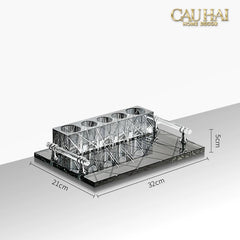 Set Nhà Tắm Pha Lê Pure Cristalleries Cannage Facetté Bathroom Vanity Sets Lọ Bàn Chải 5 Slots-PHỤ KIỆN NHÀ TẮM-CẬU HAI HOME DECOR