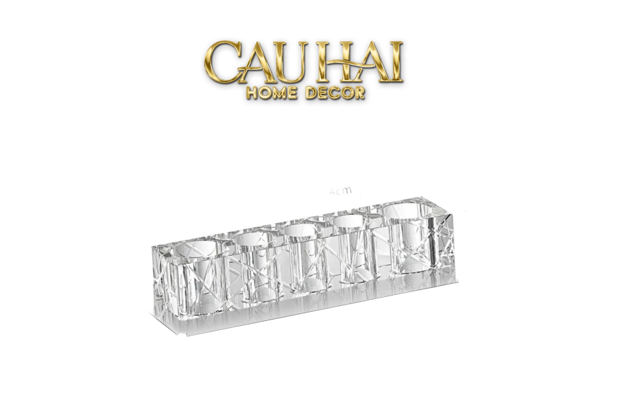 Set Nhà Tắm Pha Lê Pure Cristalleries Cannage Facetté Bathroom Vanity Sets Lọ Bàn Chải 5 Slots-PHỤ KIỆN NHÀ TẮM-CẬU HAI HOME DECOR