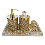 Set Phụ Kiện Nhà Tắm Pha Lê Pavé Gold Mirror  Bathroom Vanity 4pcs