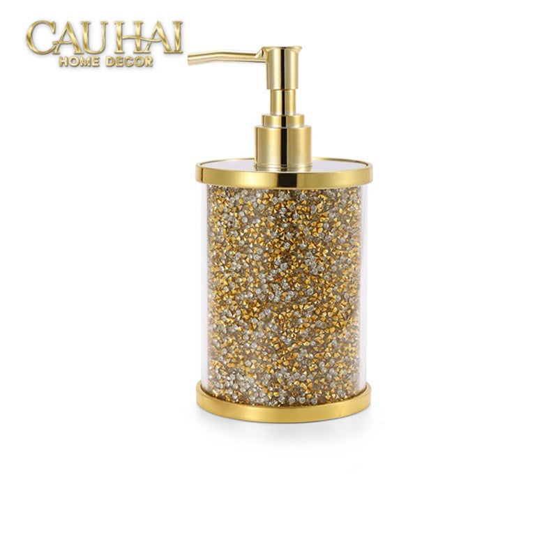 Set Phụ Kiện Nhà Tắm Pha Lê Pavé Gold Mirror Bathroom Vanity 4pcs-Set nhà tắm bathroom vanities-CẬU HAI HOME DECOR-CẬU HAI HOME DECOR