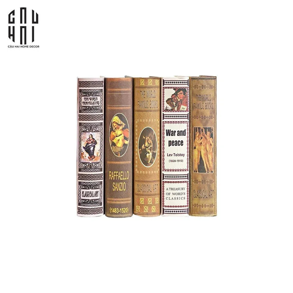 Set Sách Cổ Điển 5Pcs-SÁCH TRANG TRÍ-CẬU HAI HOME DECOR