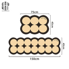 Set Thảm Bếp Da 45x75/150 Cao Cấp - Multi Dot Latte-THẢM BẾP-CẬU HAI HOME DECOR