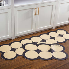Set Thảm Bếp Da 45x75/150 Cao Cấp - Multi Dot Latte-THẢM BẾP-CẬU HAI HOME DECOR