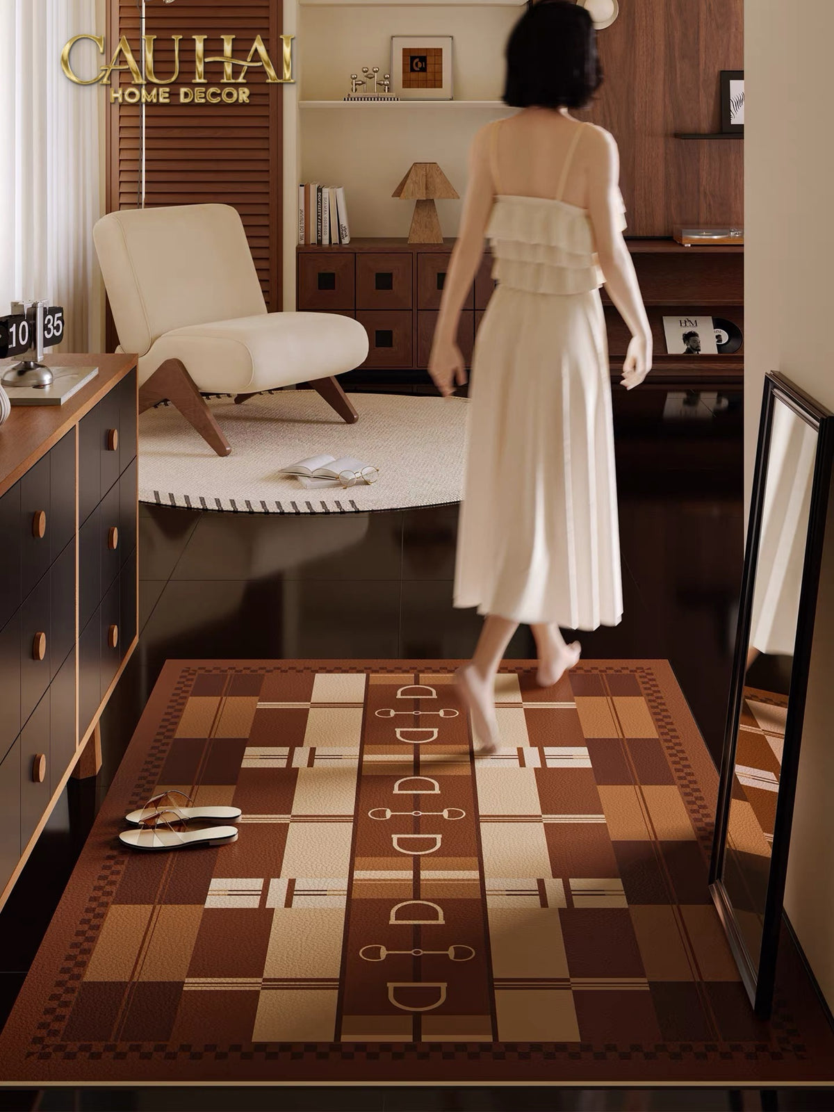 Set Thảm Bếp Micro-Nappa Gen8 Étoile Brun CHAÎNE D’ANCRE Iconique 45x75/150-THẢM BẾP-CẬU HAI HOME DECOR-CẬU HAI HOME DECOR
