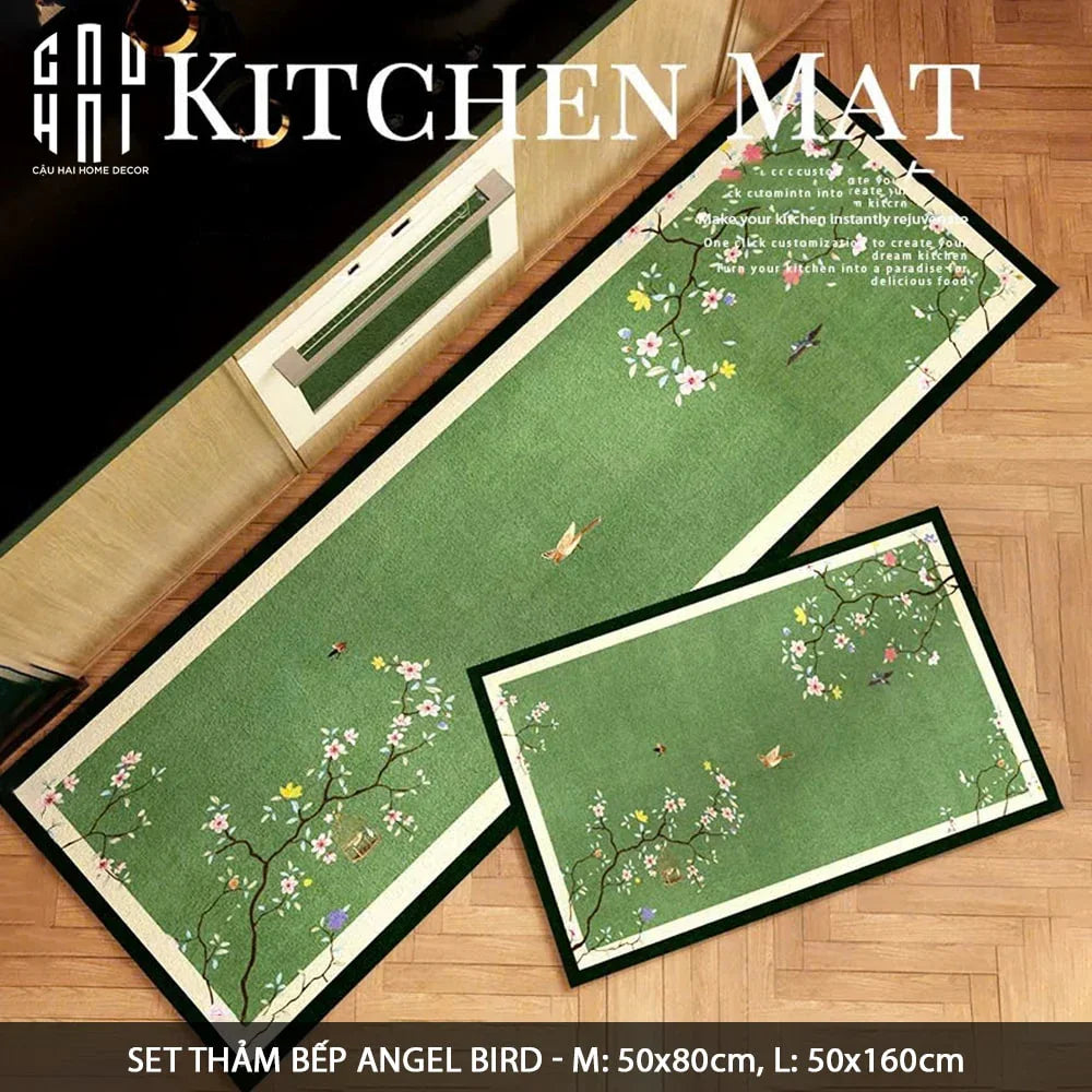Set Thảm Bếp Microfiber 45x75/150 - Angel Bird-THẢM BẾP-CẬU HAI HOME DECOR