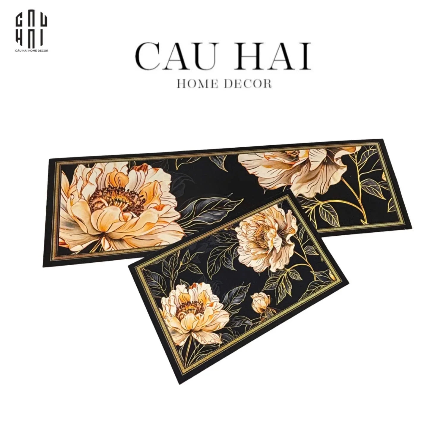 Set Thảm Bếp Microfiber 45x75/150 - Hoa Quỳnh - Queen of the Night-THẢM BẾP-CẬU HAI HOME DECOR