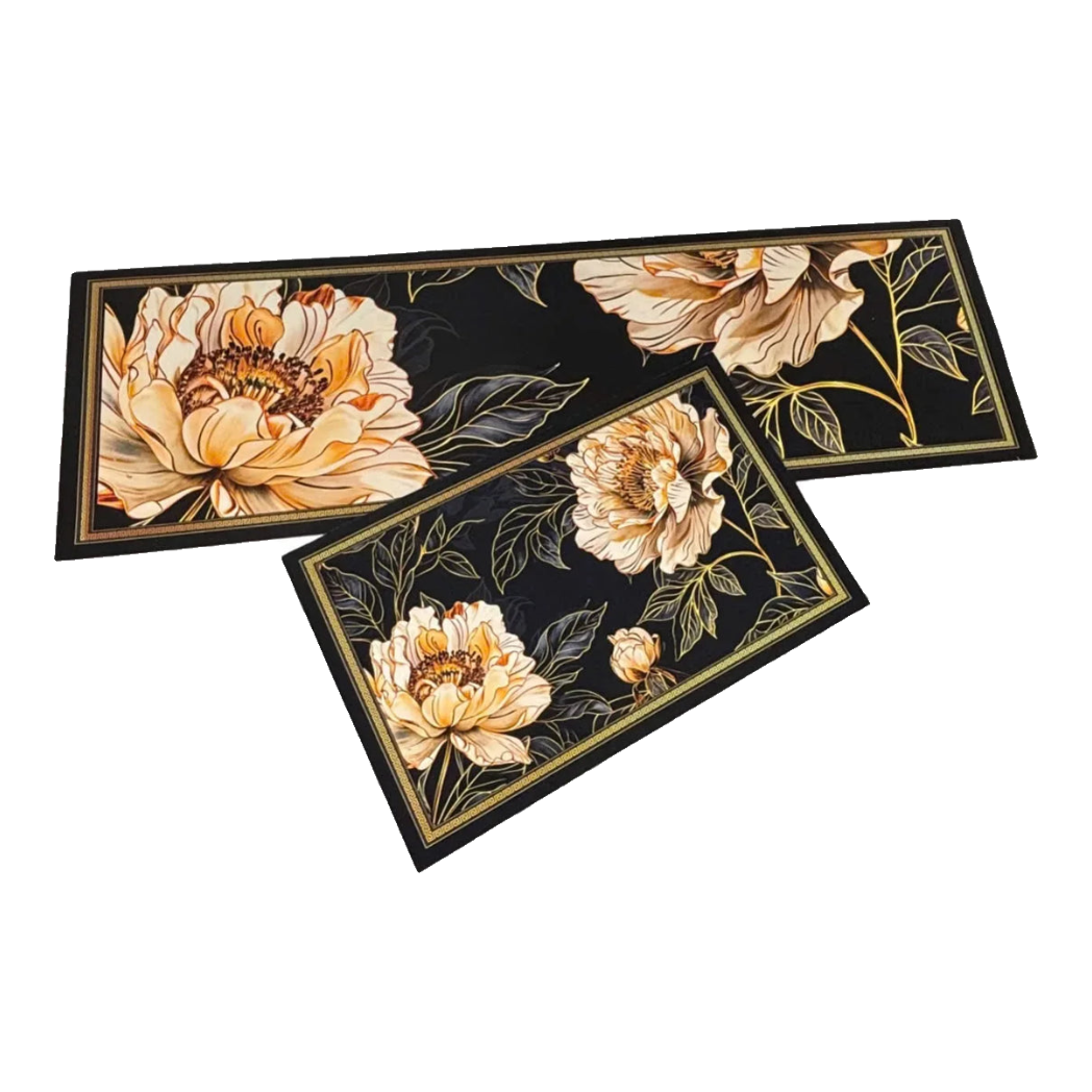 Set Thảm Bếp Microfiber 45x75/150 - Hoa Quỳnh - Queen of the Night-THẢM BẾP-Đối tác tại Trung Quốc theo từng đơn đặt hàng-CẬU HAI HOME DECOR
