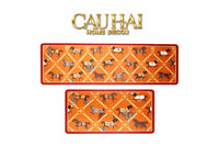 Set Thảm Bếp Microfiber 45x75/150 Vermilion Diamond Patchwork Équestre-CẬU HAI HOME DECOR